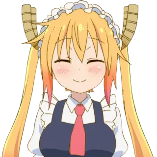 😊 1c65cd39 Tohru Miss Kobayashi's Dragon Maid Drache, Maid, Anime, Süß, Lächeln, Kawaii telegram sticker