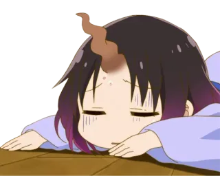 😞 4d72a38d Elma Miss Kobayashi's Dragon Maid Anime, Drache, Elma, erschöpft, müde telegram sticker