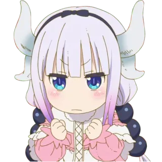 😠 65c7edba Kanna Kamui Miss Kobayashi's Dragon Maid Anime, Drache, Kanna, Kawaii, Süß, Loli telegram sticker