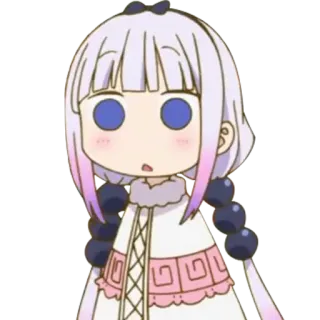 😦 80f2b280 Kanna Kamui Miss Kobayashi's Dragon Maid Anime, Drache, Kanna, Niedlich, Chibi telegram sticker
