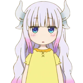 😒 88a220ec Kanna Kamui Miss Kobayashi's Dragon Maid Anime, Drache, Kawaii, Niedlich, Kanna, Maid telegram sticker