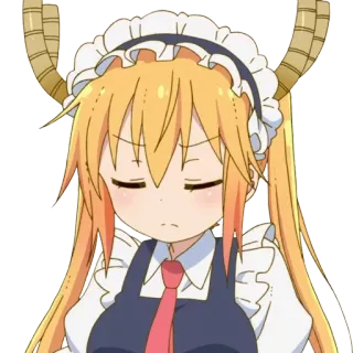 ☹ 892db342 Tohru Miss Kobayashi's Dragon Maid Drache, Maid, Anime, Hörner telegram sticker