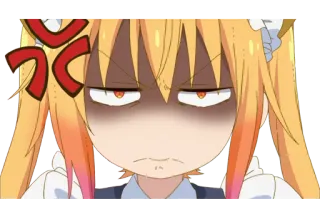 ☹ 946b15e7 Tohru Miss Kobayashi's Dragon Maid Anime, Drache, Wütend, Maid, Tohru telegram sticker