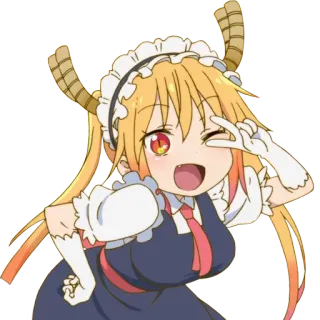 😜 96aa4be6 Tohru Miss Kobayashi's Dragon Maid Drache, Maid, Anime, Süß, Tohru telegram sticker