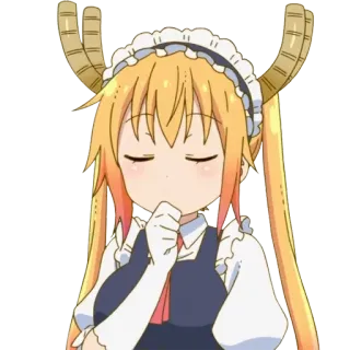 🤔 9abc9a94 Tohru Miss Kobayashi's Dragon Maid Anime, Maid, Drache, Hörner, Süß telegram sticker
