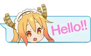 ✋ b67179dd Tohru Miss Kobayashi's Dragon Maid Hello!! Anime, Drache, Süß, Gruß, Hallo telegram sticker