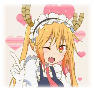 💖 be2daaec Tohru Miss Kobayashi's Dragon Maid Drache, Maid, Anime, Kawaii, Tohru telegram sticker