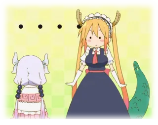 😐 c81259af anime, drache, süß, maid, tohru, kanna telegram sticker