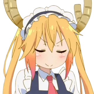 😌 e76f1564 Tohru Miss Kobayashi's Dragon Maid Anime, Drache, Maid, Kawaii, Hörner telegram sticker