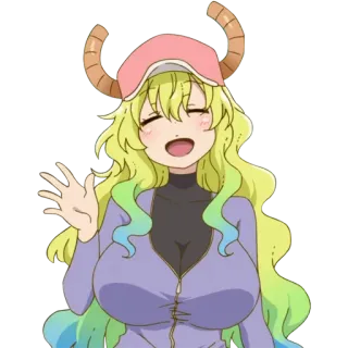 ✋ f5ea0853 Lucoa Miss Kobayashi's Dragon Maid Anime, Drache, Maid, Lucoa, Hörner, Kawaii telegram sticker