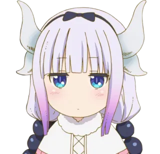 😕 fde8a704 Kanna Kamui Miss Kobayashi's Dragon Maid Anime, Drache, süß, Kanna, kawaii telegram sticker