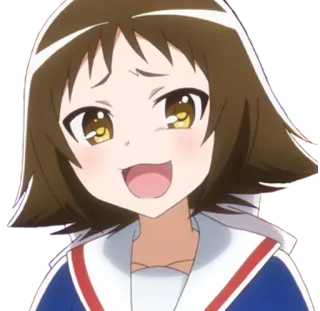 😀 ed0f13b0 Anime, Dziewczyna, Kreskówka, Uśmiech, Słodki, Szczęśliwy telegram sticker