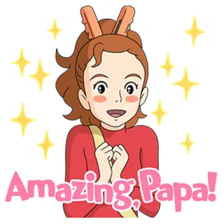 ✨ 438f4799 Amazing, Papa! 놀라운, 아빠, 귀여운, 소녀, 만화 telegram sticker