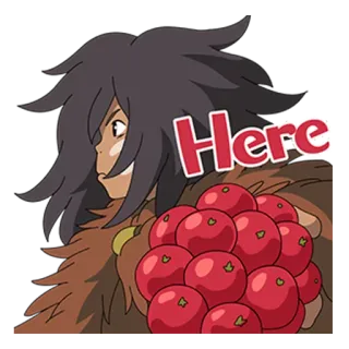 😗 542d5bd3 Here 애니메이션, 캐릭터, 과일, 여기 telegram sticker
