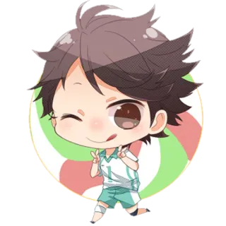 😙 0ab4a6ed Oikawa Tooru Haikyuu!! อนิเมะ, ไฮคิว!!, โออิกาวะ โทรุ, จิบิ, ตัวละคร, น่ารัก whatsapp sticker