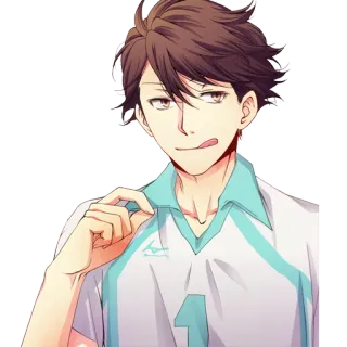 😋 46ebe458 Tooru Oikawa Haikyuu!! อนิเมะ, ตัวละคร, ไฮคิว!!, มังงะ, โออิคาวะ, กีฬา whatsapp sticker