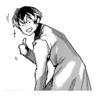 👍 47412a24 อนิเมะ, มังงะ, ตัวละคร, ยกนิ้วโป้ง, เชิงบวก whatsapp sticker