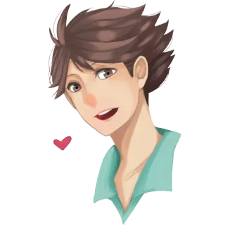 ❤ 5f587c69 Oikawa Tooru Haikyuu!! อนิเมะ, ไฮคิว, โออิกาวะ, โทโอรุ, วอลเลย์บอล, กีฬา, ตัวละคร whatsapp sticker