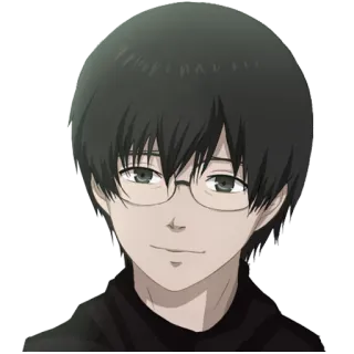 🙂 6f054968 Hideyoshi Nagachika Tokyo Ghoul อนิเมะ, มังงะ, ตัวละคร, เพื่อน, แว่นตา, ยิ้ม whatsapp sticker
