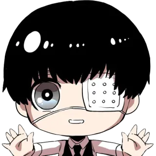 😁 7565d1c7 Ken Kaneki Tokyo Ghoul อนิเมะ, มังงะ, จิบิ, โตเกียวกูล, คาเนกิ, สติกเกอร์ whatsapp sticker