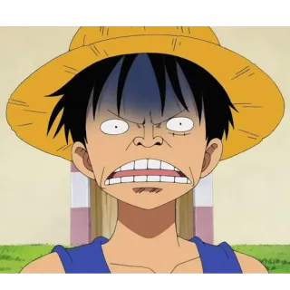 😨 7b938a0a Monkey D. Luffy One Piece อนิเมะ, มังงะ, ตลก, ลูฟี่, วันพีซ, หมวกฟาง, โกรธ whatsapp sticker