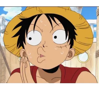 😗 a1964c12 Monkey D. Luffy One Piece อนิเมะ, วันพีซ, มังกี้ ดี. ลูฟี่, การ์ตูน, หน้าตลก, หมวกฟาง, ตัวละคร, โจรสลัด whatsapp sticker