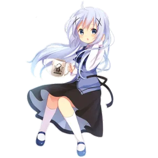 😯 00d971c2 Anime, Cô gái, Dễ thương, Cà phê, Chibi, Hoạt hình telegram sticker