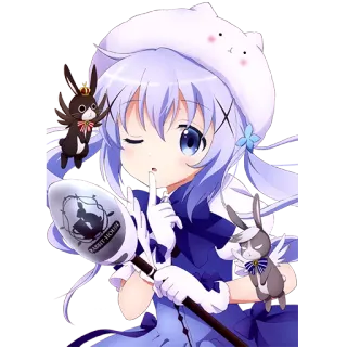 😉 34efaf7e Rabbit House Anime, Cô gái, Thỏ, Kawaii, Dễ thương telegram sticker