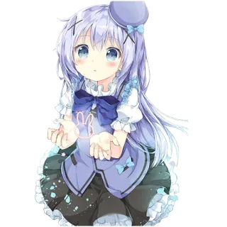 😳 c40a09b9 Anime, Cô gái, Dễ thương, Phim hoạt hình, Nhân vật, Màu tím telegram sticker