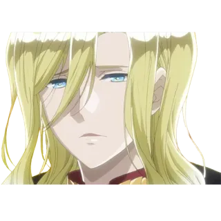 😔 cca68236 Аниме, Блондинка, Портрет, Персонаж, Манга, Голубые глаза telegram sticker