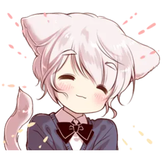 😊 3551e589 Anime, Kucing, Neko, Kawaii, Lucu, Chibi whatsapp sticker