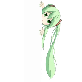 👀 13f54a91 Anime, Manga, Dessin animé, Fille, Cheveux verts telegram sticker