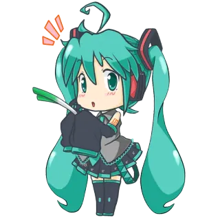 😶 3a70922f Hatsune Miku Anime, Vocaloid, Chibi, Mignon, Kawaii, Hatsune Miku telegram sticker