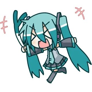 😆 44bfa59e Hatsune Miku Anime, Dessin animé, Vocaloid, Mignon telegram sticker