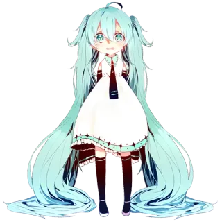 😭 78da2f11 Hatsune Miku Anime, Vocaloid, Personnage, Hatsune Miku, Miku, Kawaii, Mignon, Chibi telegram sticker