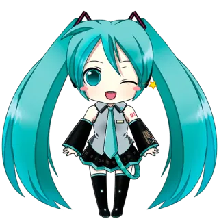 😄 ad016009 Hatsune Miku Anime, Vocaloid, Manga, Kawaii, Chibi, Idole virtuelle telegram sticker