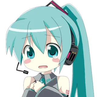 😢 c43bcd3b Hatsune Miku Anime, Vocaloid, Miku, Hatsune Miku, Mignon, Chibi telegram sticker