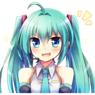 😏 cdb26bac Hatsune Miku animé, fille, mignon, vocaloid, miku telegram sticker
