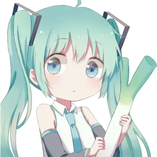 😳 d1fa685f Hatsune Miku Anime, Chibi, Vocaloid, Hatsune Miku, Poireau, Mignon telegram sticker