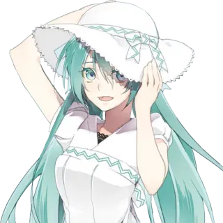 😄 d9014da6 Hatsune Miku Anime, Vocaloid, Hatsune Miku, Fille, Été, Mignon, Personnage telegram sticker
