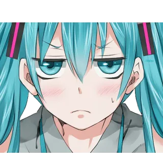 😑 ebcde5bd Hatsune Miku Anime, Manga, Vocaloid, Hatsune Miku, Expression telegram sticker