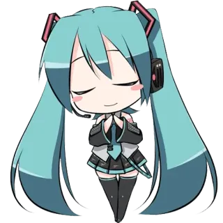 🙏 ef80b255 Hatsune Miku Anime, Chibi, Vocaloid, Hatsune Miku, Mignon telegram sticker