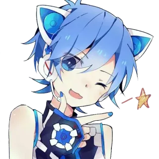 😉 05933223 Anime, Cartoon, Niedlich, Junge, Blaue Haare telegram sticker