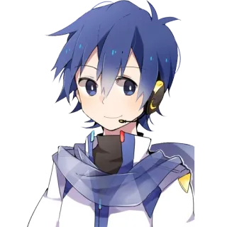 😊 45d38413 Kaito Vocaloid Anime, Vocaloid, Kaito, Sänger, blaue Haare telegram sticker