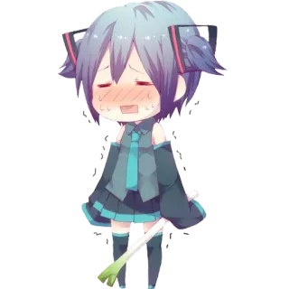 😭 4d0b198e Hatsune Miku Anime, Niedlich, Chibi, Vocaloid, Hatsune Miku telegram sticker