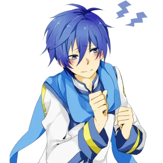 😣 54ad1a6e Kaito Anime, Vocaloid, Kaito, Blaue Haare, Schal telegram sticker