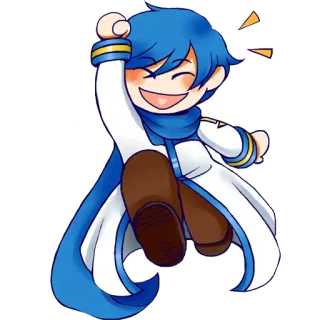 ✊ 93a386d8 Kaito Vocaloid, Anime, Manga, blaue Haare, süß, kawaii, Cartoon telegram sticker