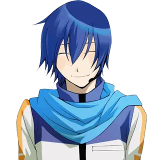 ☺️ e207a6ef Kaito vocaloid, anime, charakter, kaito, blaue haare, schal telegram sticker