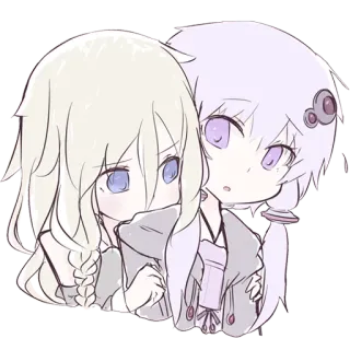 ❤️ 031c3793 动漫, 可爱, 女孩, 朋友, 卡哇伊, 艺术作品, 友谊, 数字艺术 telegram sticker