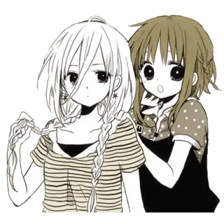 😕 ad557029 动漫, 漫画, 女孩, 朋友, 可爱, 插画, 卡通, 绘画 telegram sticker